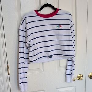 Forever 21 Vibrant Striped Top with Red Trim